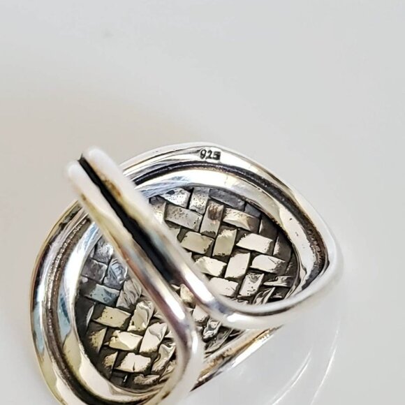Shield Sterling Silver Ring, Women Statement Boho Chic, Bohemian Adjustable Ring - Picture 6 of 10